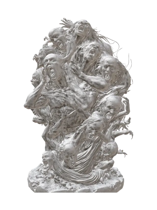 Chorus of Screams - Melody 3D model, vytvořený pomocí AI