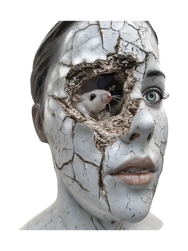 Cracked Mask - Mold 3D model, vytvořený pomocí AI