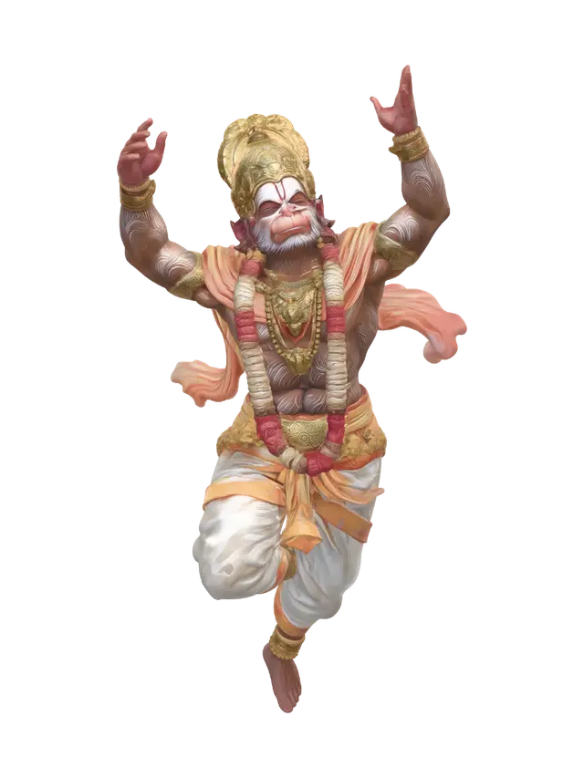 Ascension of Hanuman 3D model, vytvořený pomocí AI