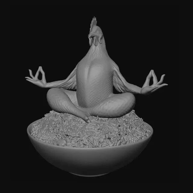 3D model for Zen Chicken in a Rice Bowl