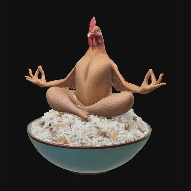 3D model for Zen Chicken in a Rice Bowl