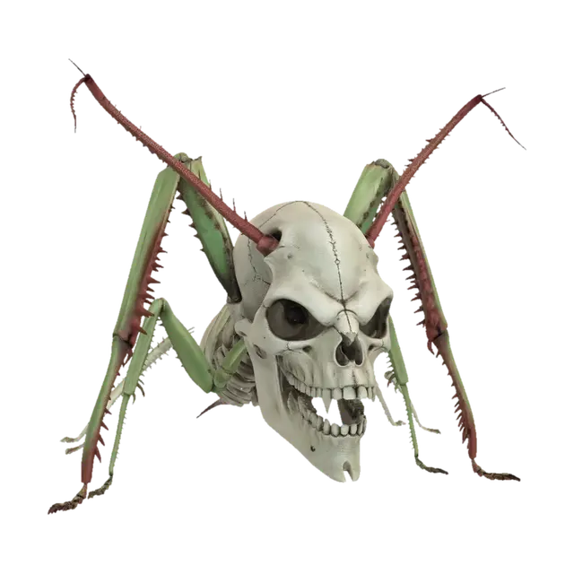Modello 3D Mantis Skull - Tagger, generato dall’IA