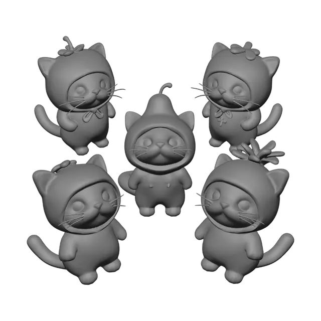 3D model for Kittens in Fruit Hats