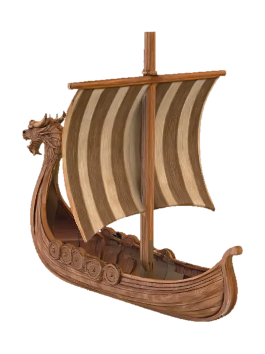 Dragonship - Boat 3D model, vytvořený pomocí AI