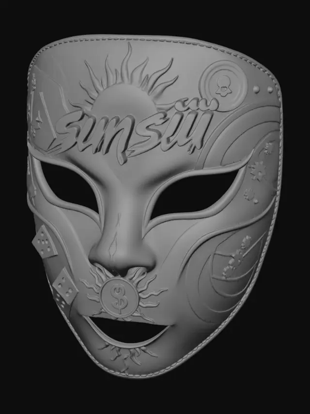 3D model for Golden Sun Casino Masquerade Mask