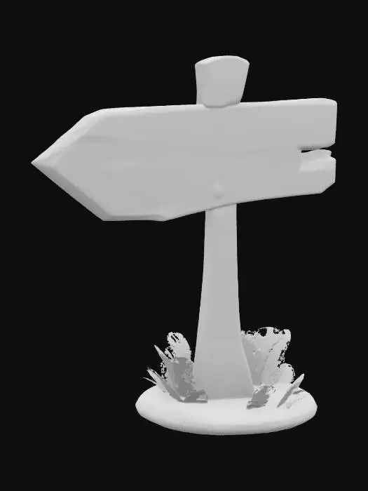 3D model for Wooden Signpost