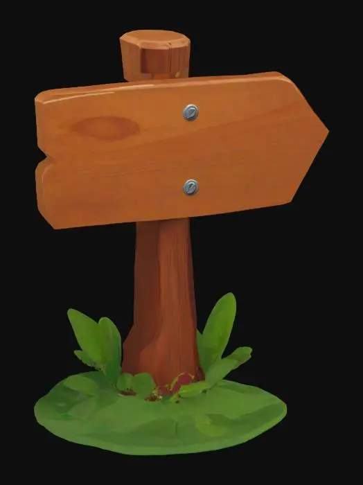 3D model for Wooden Signpost