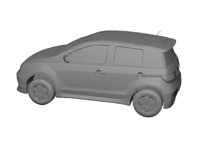 3D model for Silver Minivan in a Brick Courtyard