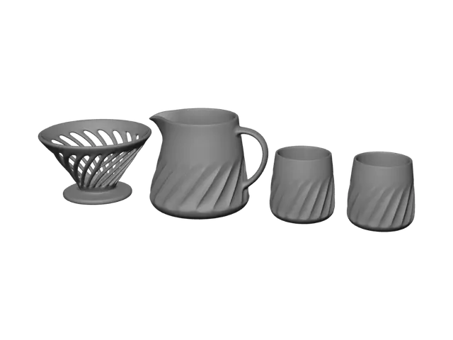 3D model for Monochrome Ceramic Set