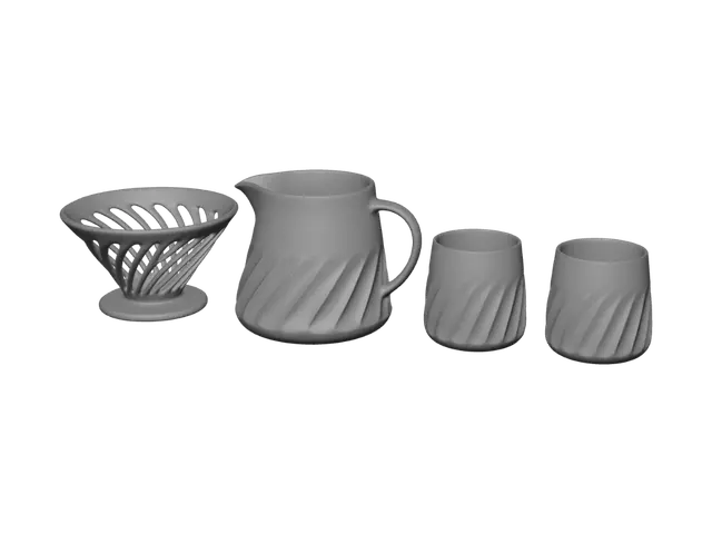 3D model for Monochrome Ceramic Set