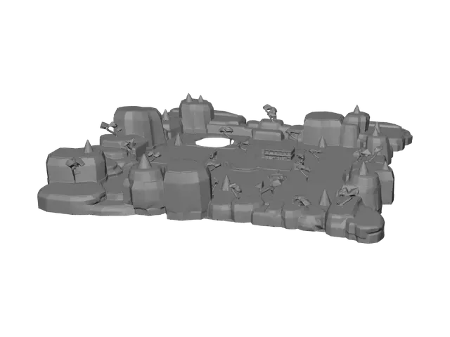 3D model for Low-Poly Island Village