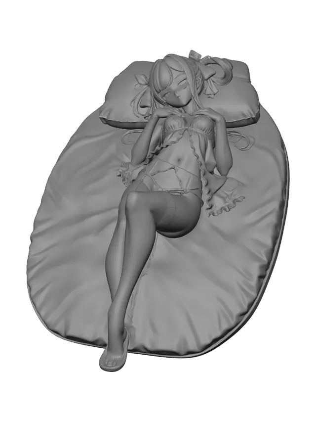 3D model for Pink Haired Dream in White Lace
