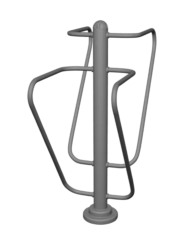 3D model for Barrier posts with a rail