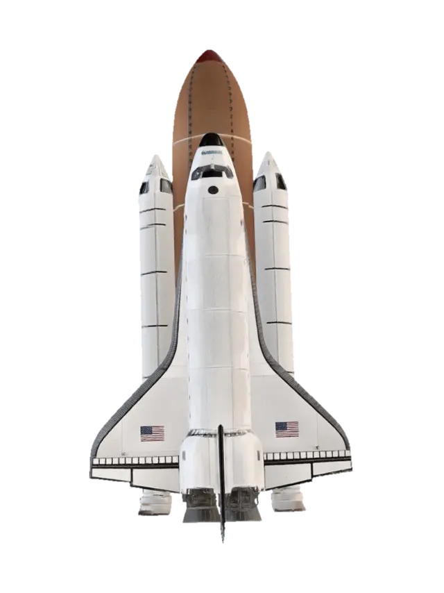 Space Shuttle with External Tank and SRBs 3D model, vytvořený pomocí AI