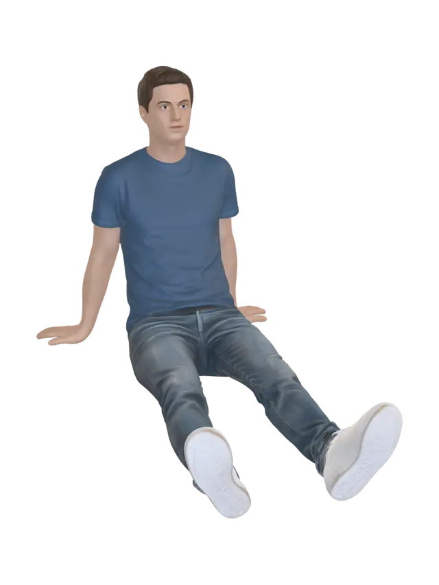 sitting young man figurine - Figurines 3D model, vytvořený pomocí AI