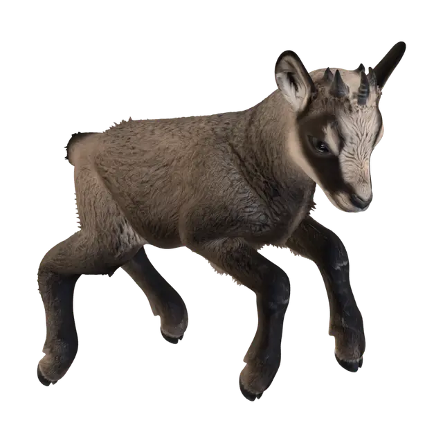 chamois-kid-jumping-3d 3D model, vytvořený pomocí AI