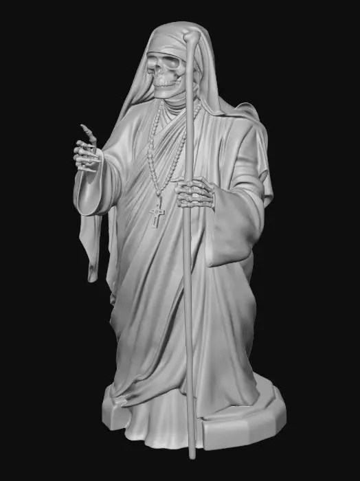 3D model for Skeletal Nun with Rosary