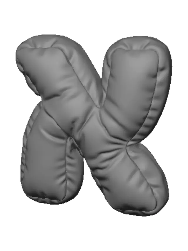 3D model for X-shaped plush pillow