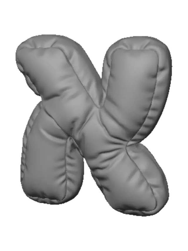 3D model for X-shaped plush pillow