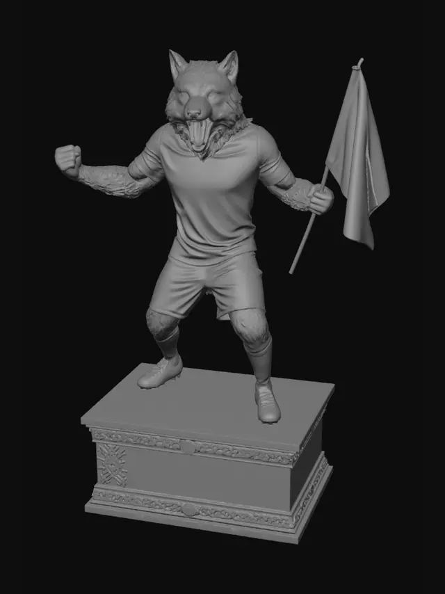 3D model for Türkiye Wolf Mascot on Victory Podium
