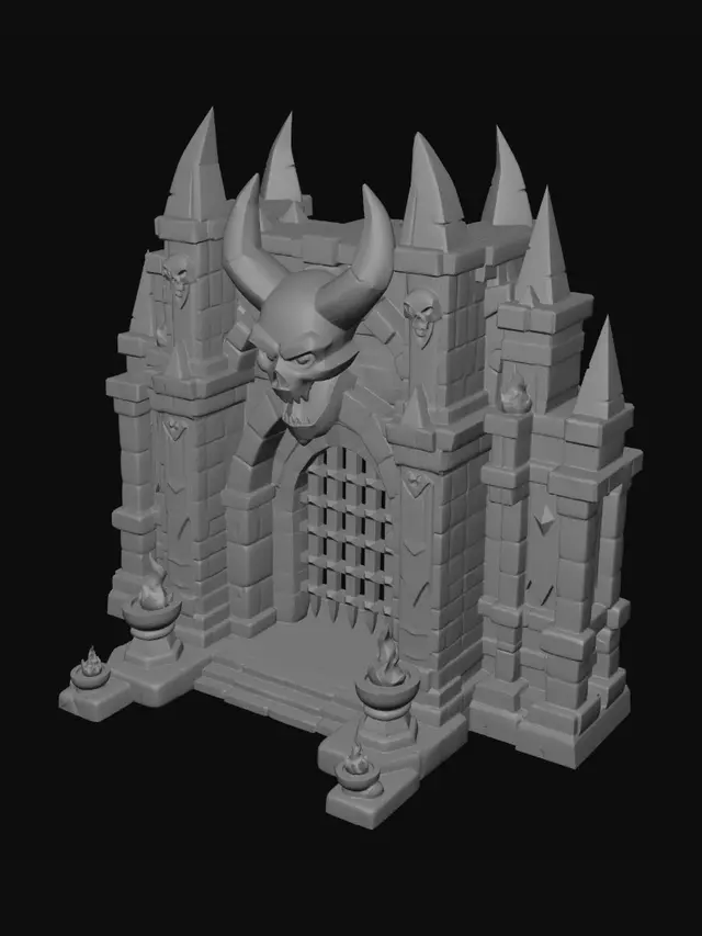 3D model for Horned Skull Gate