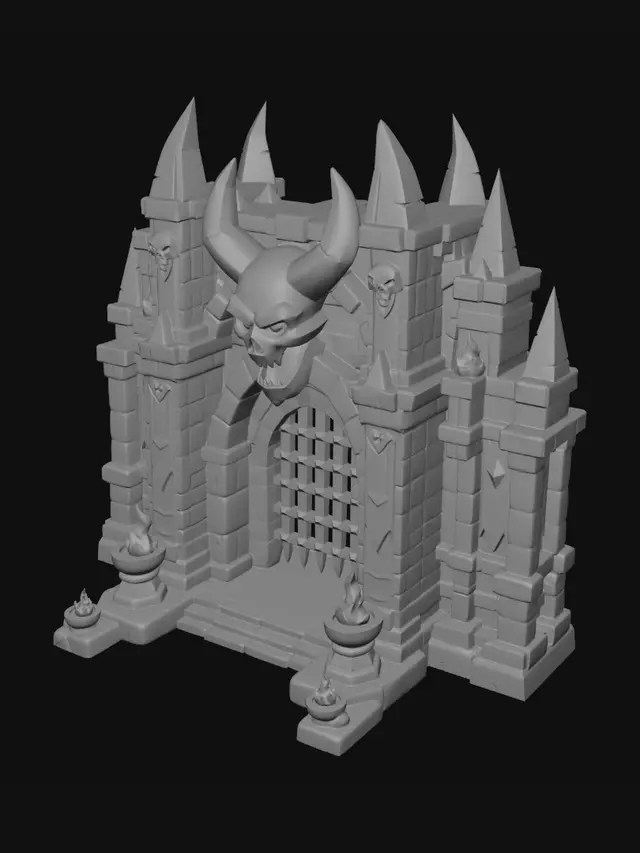3D model for Horned Skull Gate