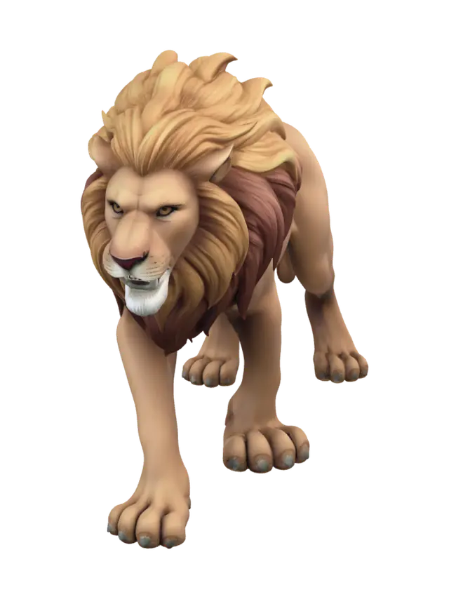 3D model for Asil ve Gür bir aslan modeli oluştur