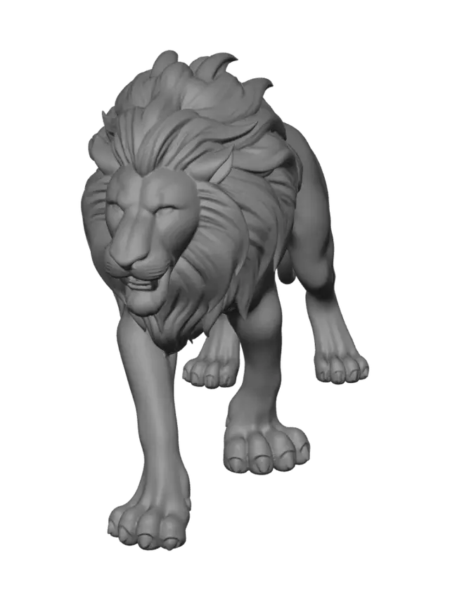 3D model for Asil ve Gür bir aslan modeli oluştur