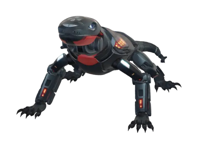 Design a futuristic robotic lizard inspired by modern gaming aesthetics. The… - Articulated 3D model, vytvořený pomocí AI