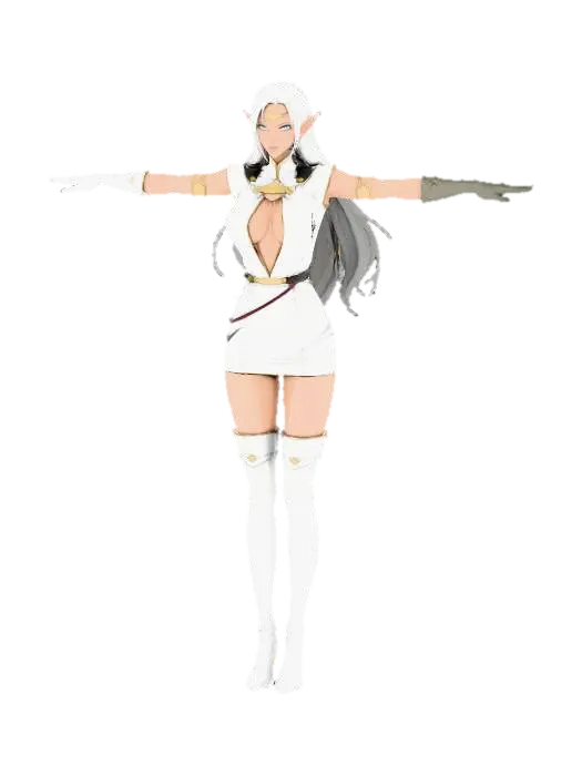 Elf Warrior Elegance - Elite 3D model, vytvořený pomocí AI