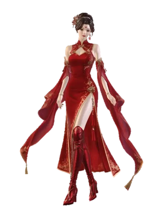 Crimson Empress - Chinese 3D model, vytvořený pomocí AI
