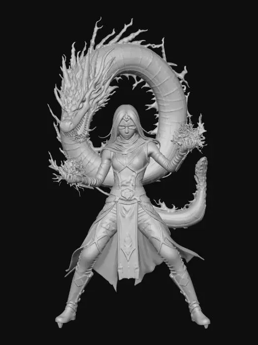 3D model for Icebound Dragon Mage