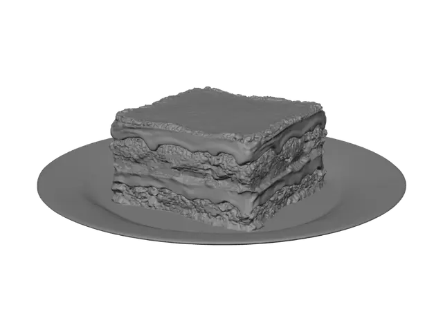 3D model for Cocoa-topped tiramisu slice