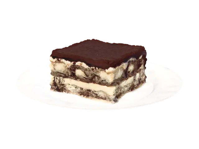 3D model for Cocoa-topped tiramisu slice