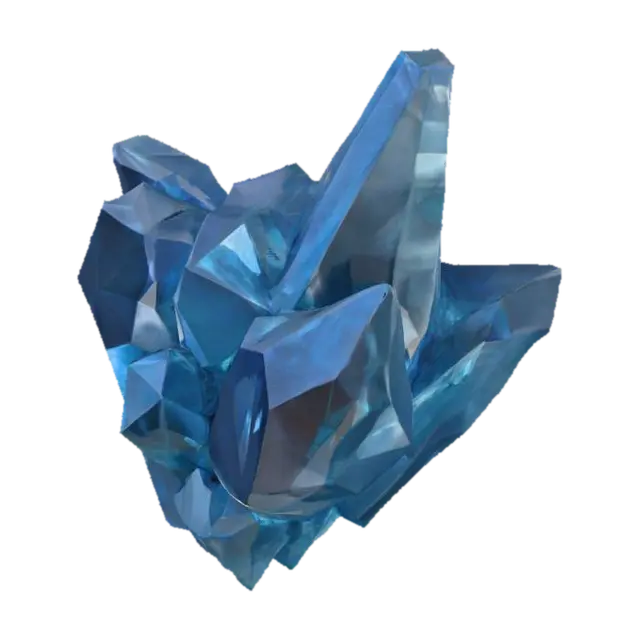 Blue Crystal Cluster 3D model, vytvořený pomocí AI