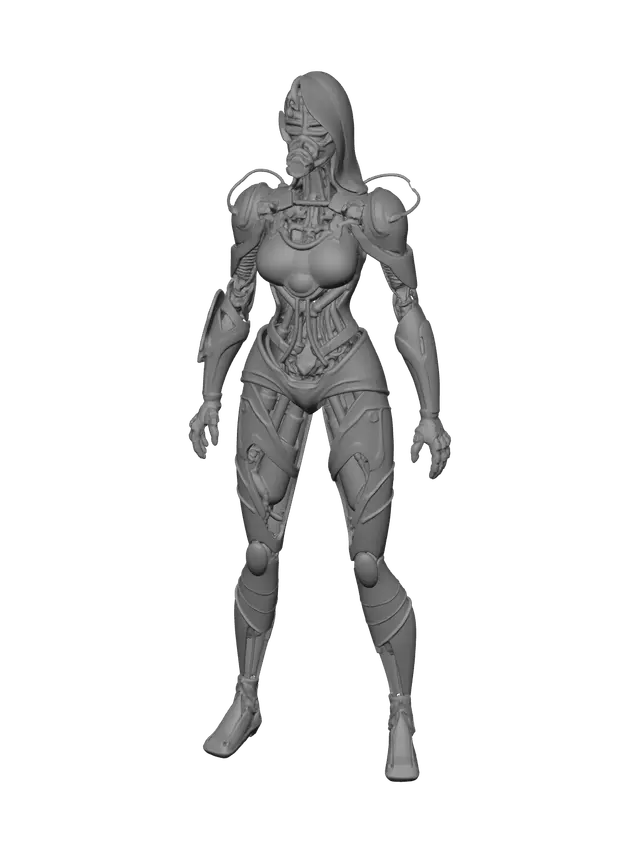 3D model for Weathered Robot Girl
