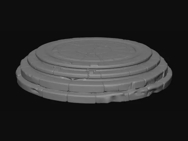 3D model for Three-Tiered Stone Pedestal