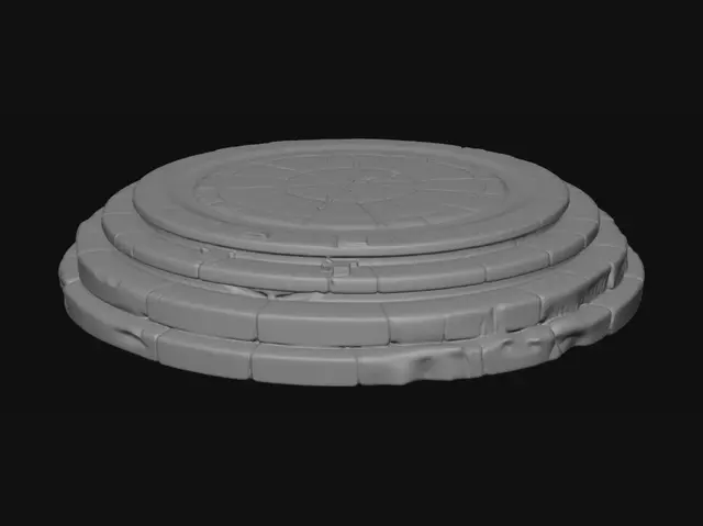 3D model for Three-Tiered Stone Pedestal