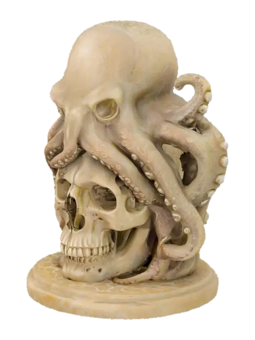 Octoskull Monument - Octopus 3D model, vytvořený pomocí AI