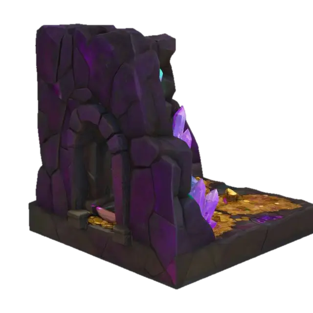 Modèle 3D Treasure Cavern, généré par IA