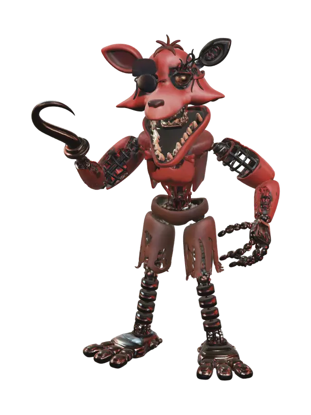 3D model for Low-Poly Withered Foxy