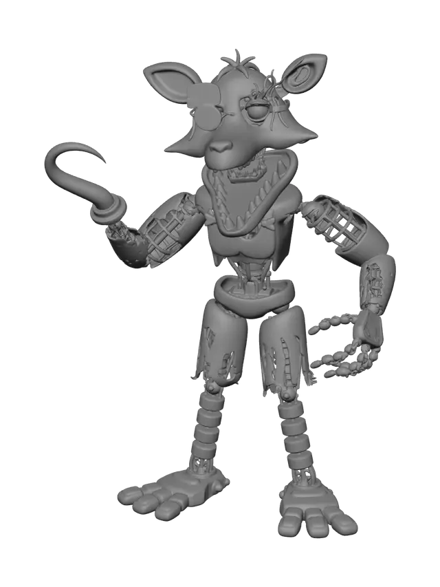 3D model for Low-Poly Withered Foxy