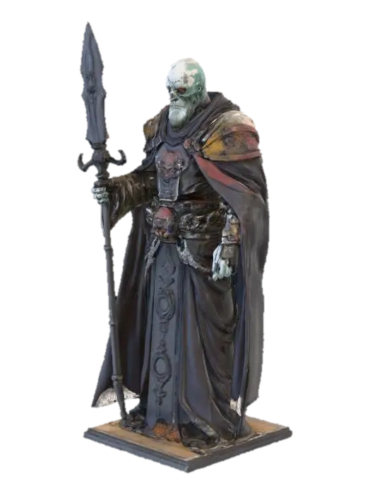 Generate a 3d image of a warhammer 40K astropath pysker holding a sword with a 12… 3D model, vytvořený pomocí AI