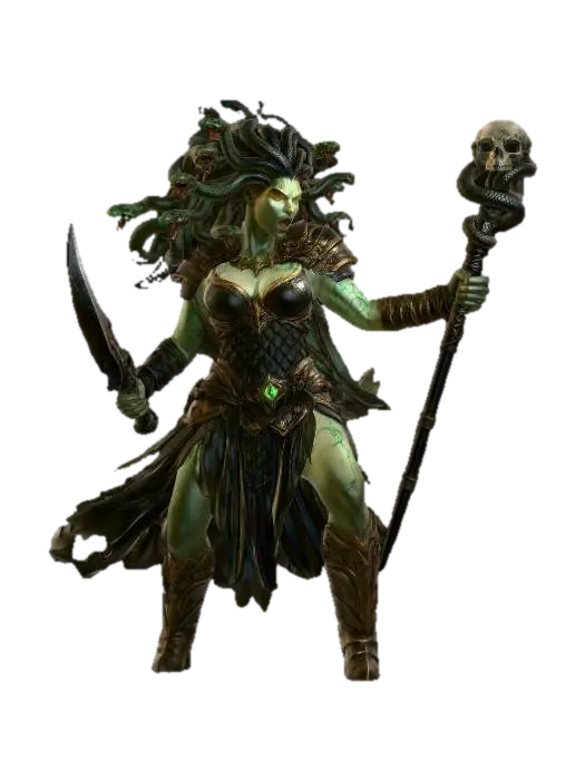Medusa Warlord of the Ruined Temple - Idol 3D model, vytvořený pomocí AI