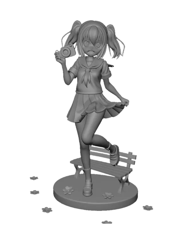 3D model for Pink-Haired Schoolgirl with a Camera