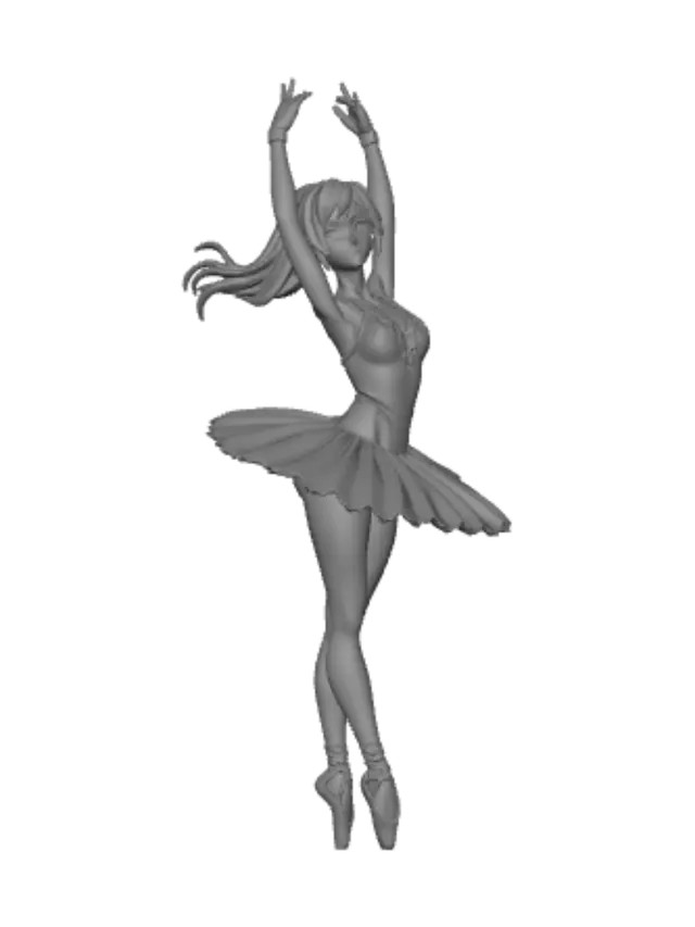 3D model for White Ballerina on Pink