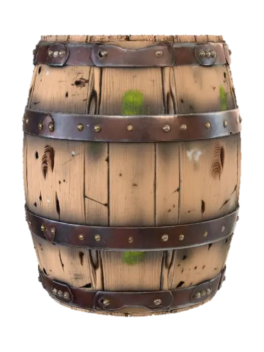 3D model for #thanksgiving#,Weathered Whiskey Barrel