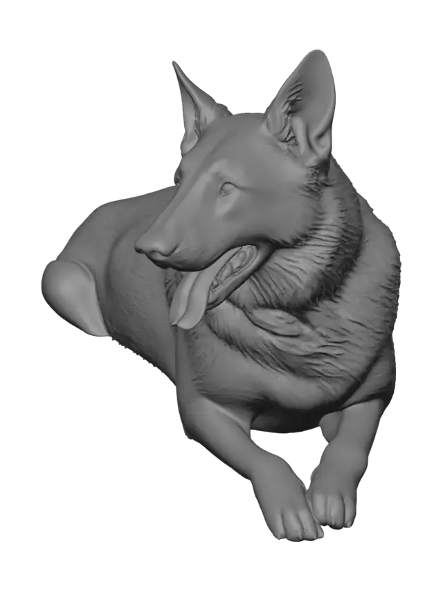 3D model for Joyful German Shepherd in the Grass