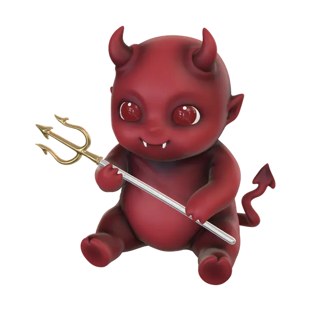 3D model for Little Red Devil with a Trident