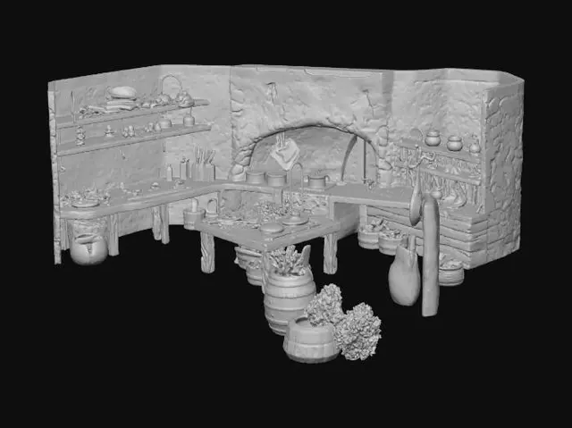 3D model for Rustic Farmhouse Kitchen